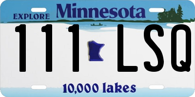 MN license plate 111LSQ