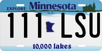 MN license plate 111LSU