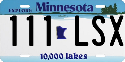 MN license plate 111LSX