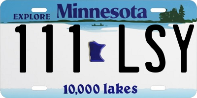 MN license plate 111LSY