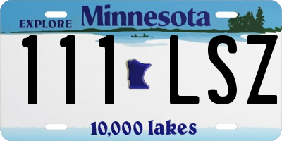 MN license plate 111LSZ