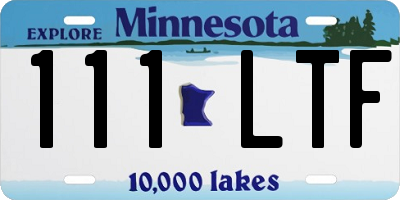 MN license plate 111LTF