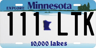 MN license plate 111LTK
