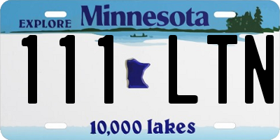 MN license plate 111LTN