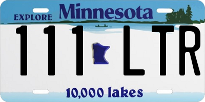 MN license plate 111LTR