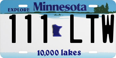 MN license plate 111LTW