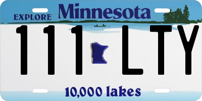MN license plate 111LTY