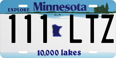 MN license plate 111LTZ