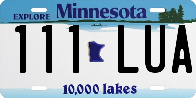 MN license plate 111LUA