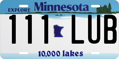 MN license plate 111LUB