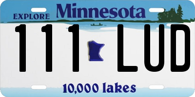 MN license plate 111LUD