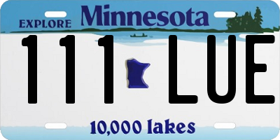 MN license plate 111LUE
