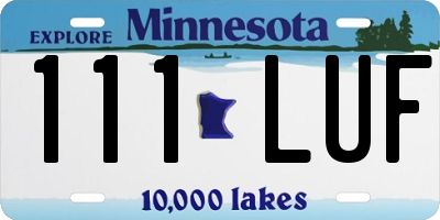 MN license plate 111LUF