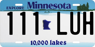 MN license plate 111LUH