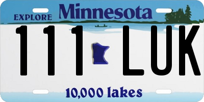 MN license plate 111LUK