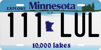 MN license plate 111LUL