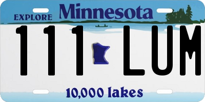 MN license plate 111LUM
