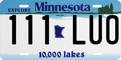 MN license plate 111LUO