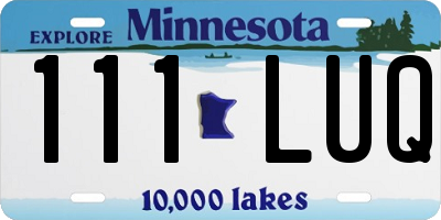 MN license plate 111LUQ