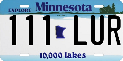 MN license plate 111LUR