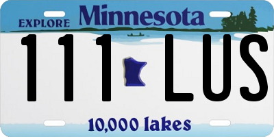 MN license plate 111LUS