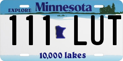 MN license plate 111LUT