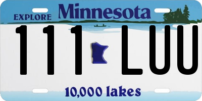 MN license plate 111LUU