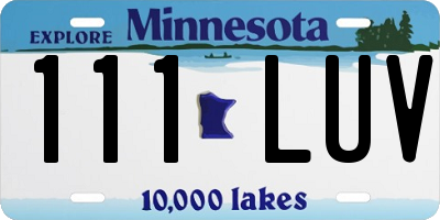 MN license plate 111LUV