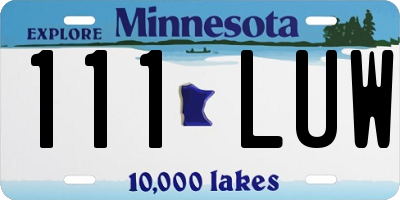 MN license plate 111LUW