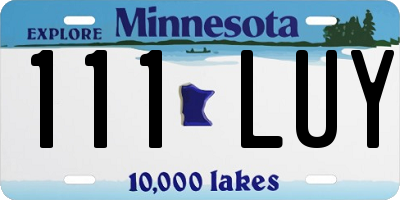 MN license plate 111LUY