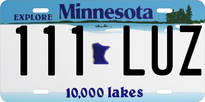 MN license plate 111LUZ