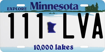 MN license plate 111LVA