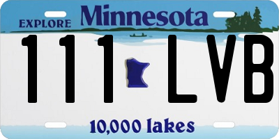 MN license plate 111LVB