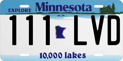 MN license plate 111LVD