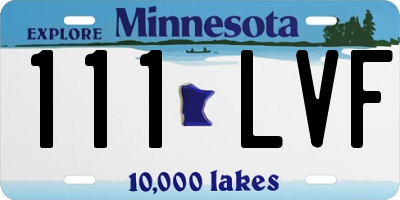 MN license plate 111LVF