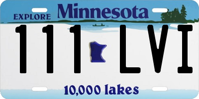 MN license plate 111LVI