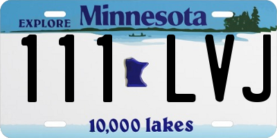 MN license plate 111LVJ