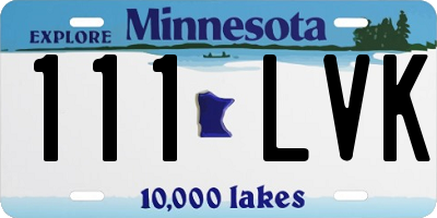 MN license plate 111LVK
