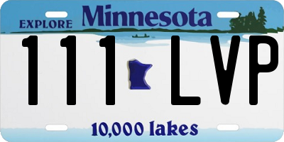 MN license plate 111LVP