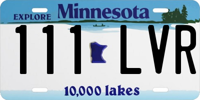 MN license plate 111LVR