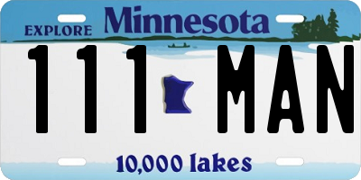 MN license plate 111MAN