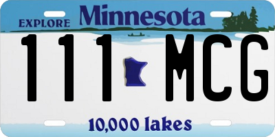 MN license plate 111MCG