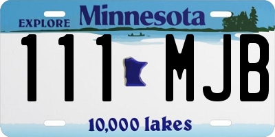 MN license plate 111MJB
