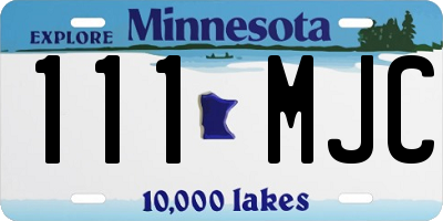 MN license plate 111MJC