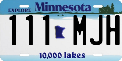 MN license plate 111MJH