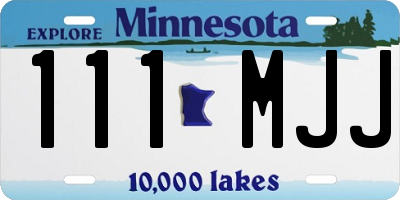 MN license plate 111MJJ