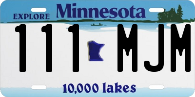 MN license plate 111MJM