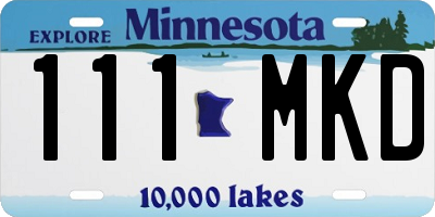 MN license plate 111MKD