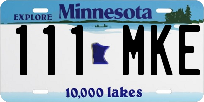 MN license plate 111MKE