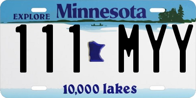 MN license plate 111MYY